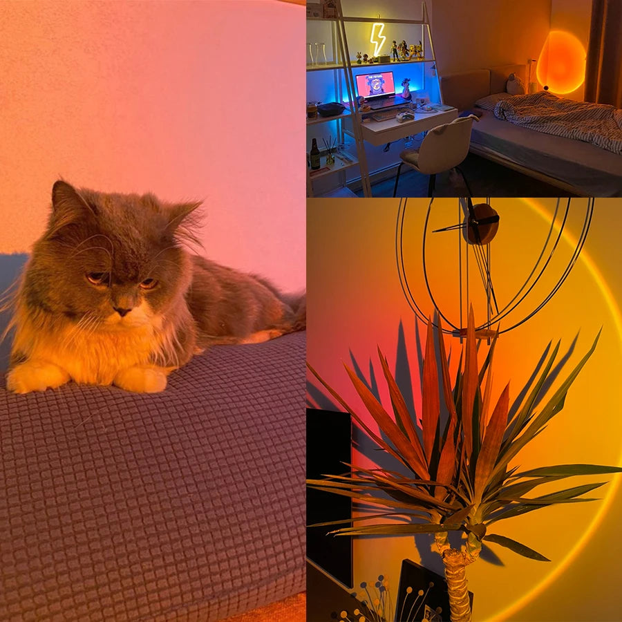 Smart Sunset Lamp – Proyector LED RGB con Control APP